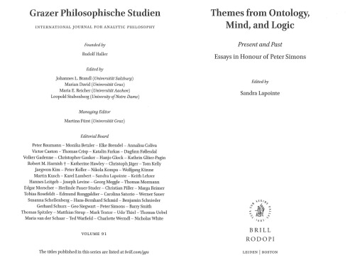 Themes From Ontology Mind And Logic Sarah Lapointe Ed