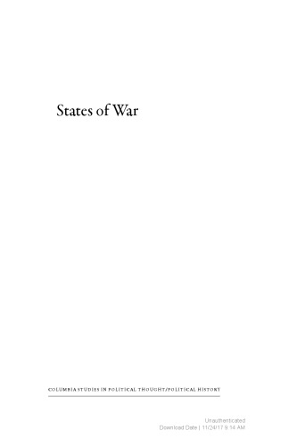 States Of War Enlightenment Origins Of The Political David William Bates