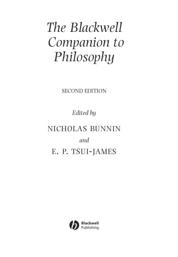 The Blackwell Companion To Philosophy Complete Series Coll