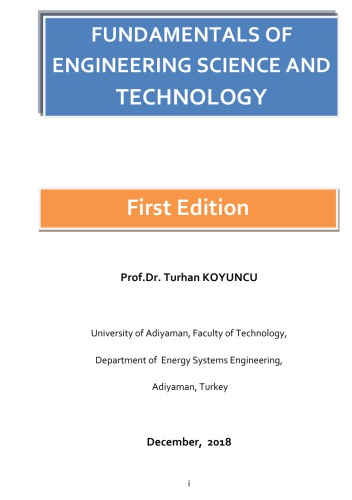 Fundamentals Of Engineering Science And Technology Turhan Koyuncu