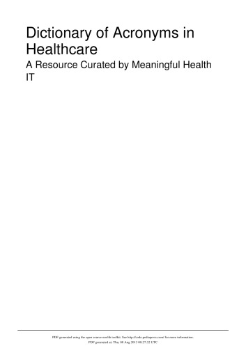 Dictionary Of Acronyms In Healthcare Meaningful Health It