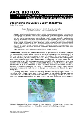 Deciphering The Galaxy Guppy Phenotype Philip Shaddock