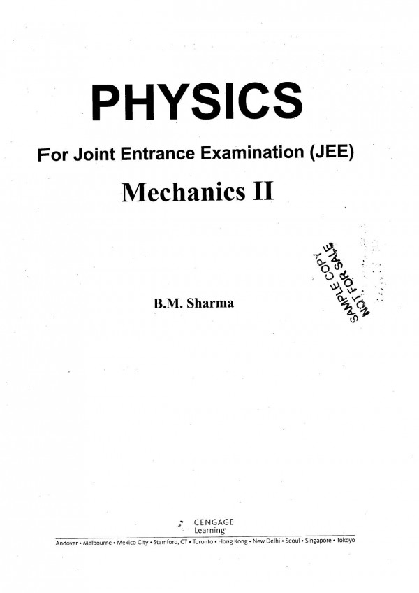 Physics For Iitjee 20122013 Mechanics Ii Bm Sharma