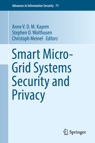 Smart Microgrid Systems Security And Privacy 1st Ed Anne V D M Kayem