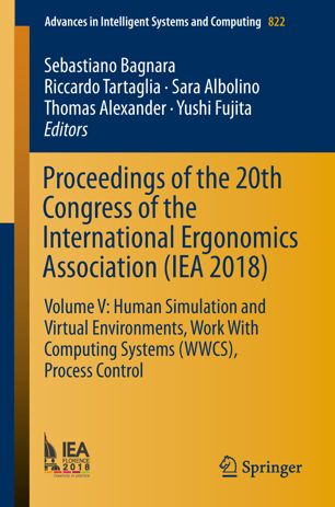 Proceedings Of The 20th Congress Of The International Ergonomics Association Iea 2018 1st Ed Sebastiano Bagnara