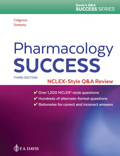 Pharmacology Success Nclexstyle Qa Review 3rd Kathryn Cadenced Colgrove
