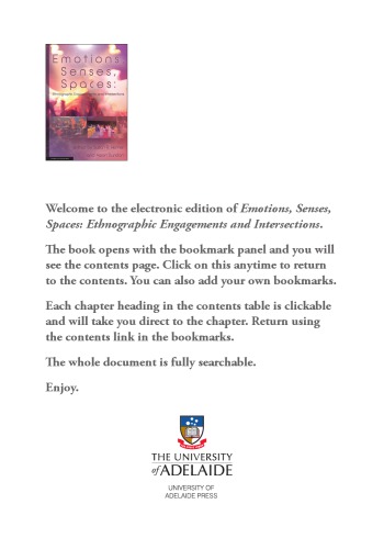 Emotions Senses Spaces Ethnographic Engagements And Intersections Susan R Hemer Alison Dundon Eds