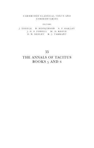 The Annals Of Tacitus Books 56 A J Woodman