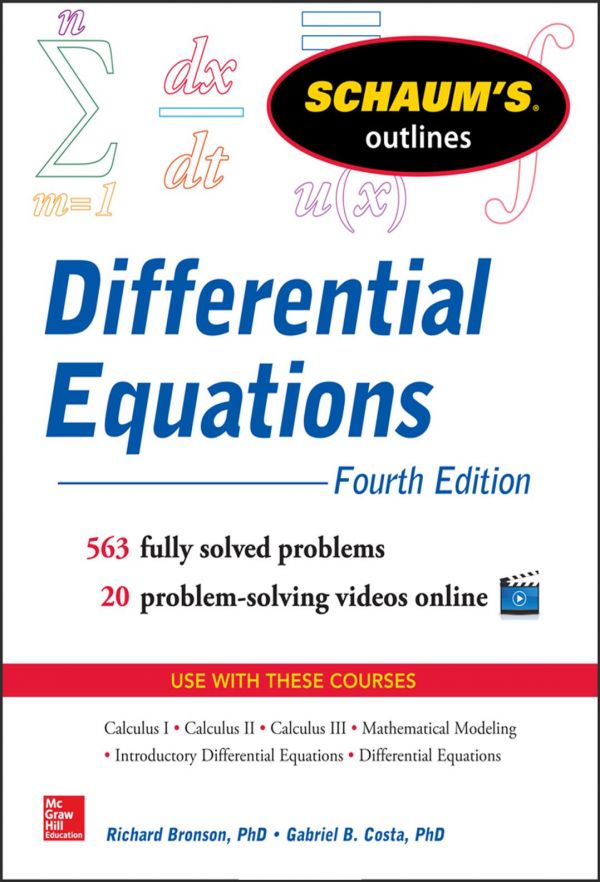 Schaums Outline Of Differential Equations Fourth Edition 4th Edition Richard Bronson