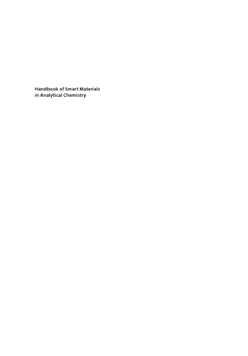 Handbook Of Smart Materials In Analytical Chemistry 2 Volume Set Miguel De La Guardia