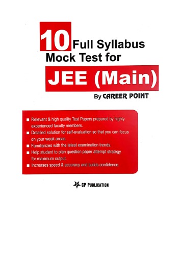 10 Full Syllabus Mock Test For Iit Jee Main C P Publication Career Point Kota Physics Chemistry Mathematics Iitjee Questions And Solutions Practice Exam C P Publication Career Point Kota