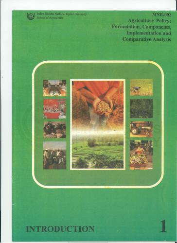 Postgraduate Certificate In Agriculture Policy Pgcap Partii Ignou