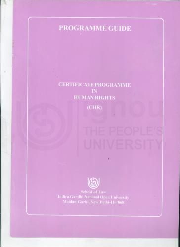 Certificate Programme In Human Rights Chr Parti Ignou