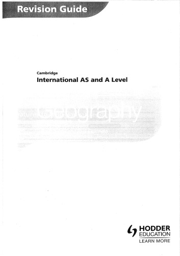 Cambridge International Asa Level Geography Revision Guide 2nd Edition Nagle