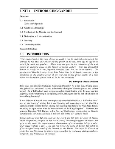 Ma In Gandhi And Peace Studies Magps 1st Year Ignou