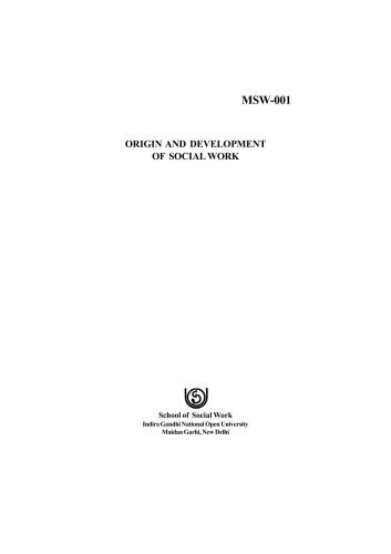 Master In Social Work Msw Ignou