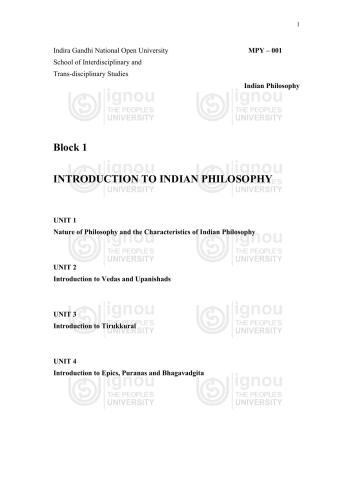 Master Of Arts In Philosophy Mapyfirst Year Ignou