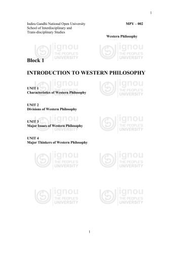 Master Of Arts In Philosophy Mapysecond Year Ignou