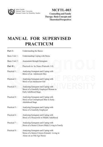 Master Of Science In Counselling And Family Therapy Msccft 1st Year Part Iii Ignou