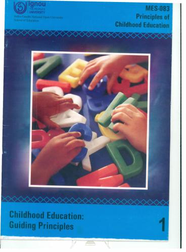 Post Graduate Diploma In Preprimary Education Pgdppedpart2 Ignou