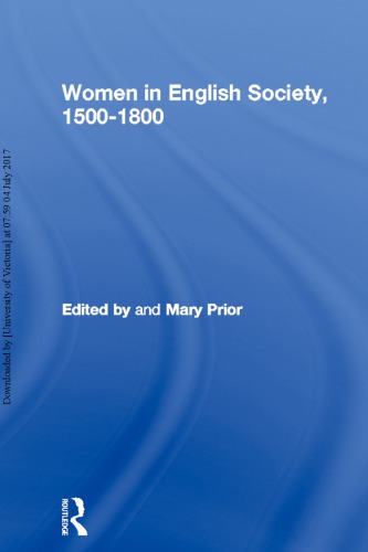 Women In English Society 15001800 Mary Prior