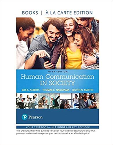 Human Communication In Society 5th Edition Jess K Alberts Thomas K Nakayama