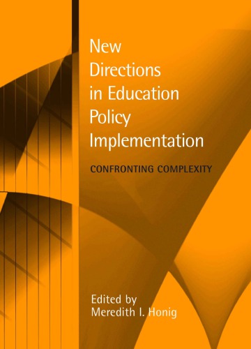 New Directions In Education Policy Implementation Meredith Honig Ed