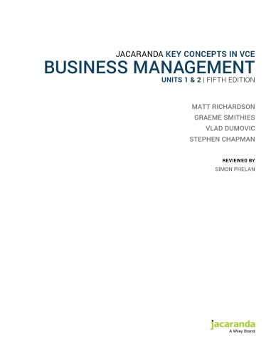 Business Management Jacaranda Units 1 2 Vce John Wiley And Sons