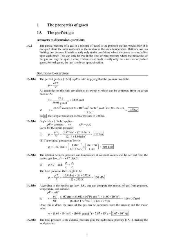 Student Solutions Manual To Accompany Atkins Physical Chemistry 10th Edition 10th Edition Atkins