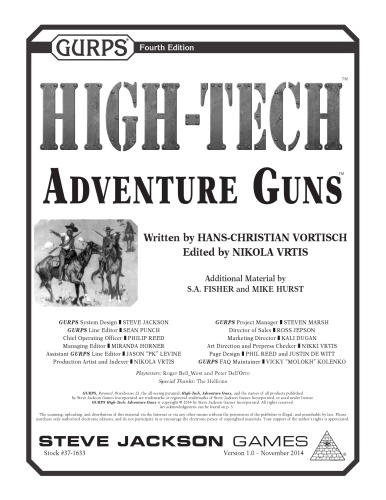 Gurps 4th Edition Hightech Adventure Guns Hanschristian Vortisch