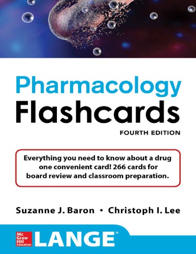 Lange Pharmacology Flashcards 4th Edition Suzanne Baron Christoph Lee