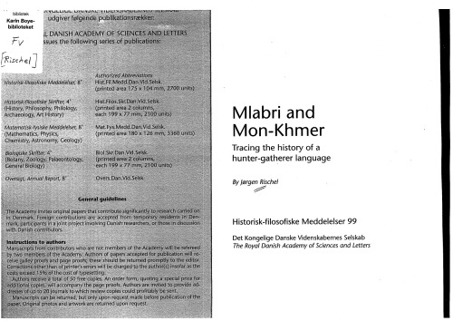 Mlabri And Monkhmer Tracing The History Of A Huntergatherer Language Jrgen Rischel