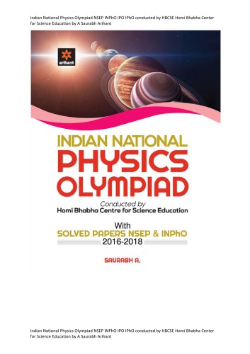 Indian National Physics Olympiad Arihant Sourabh Chapter 3 Gravitation And Properties Of Matter D C Pandey Fluid Mechanics And Elasticity For Nsep Inpho Ipo Ipho Conducted By Hbcse Arihant Sourabh D C Pandey