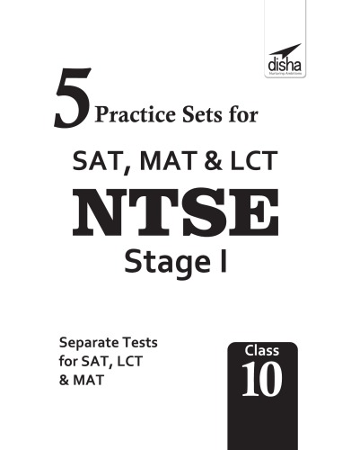 Ntse 5 Practice Sets For Sat Mat Lct For Ntse Stage 1 Disha Disha Experts