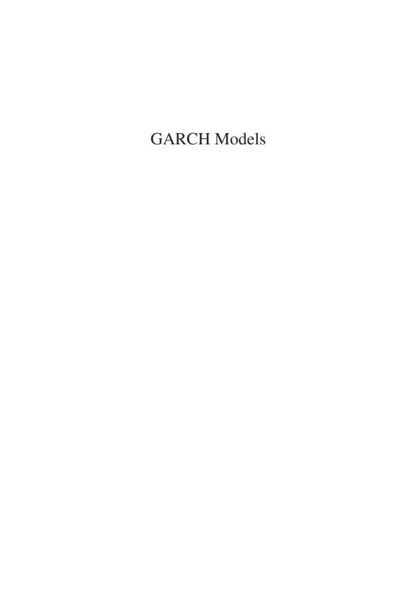 Garch Models Structure Statistical Inference And Financial Applications Ebook Christian Francq Jeanmichel Zakoian