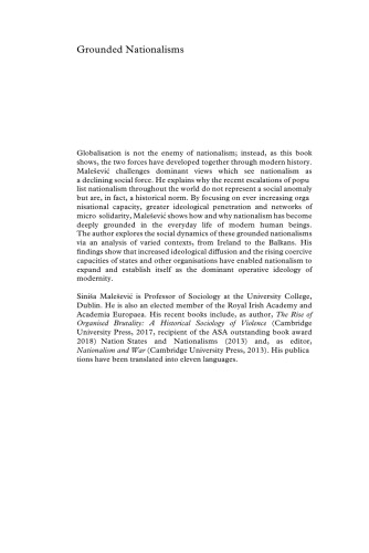 Grounded Nationalisms A Sociological Analysis Maleevi Sinia