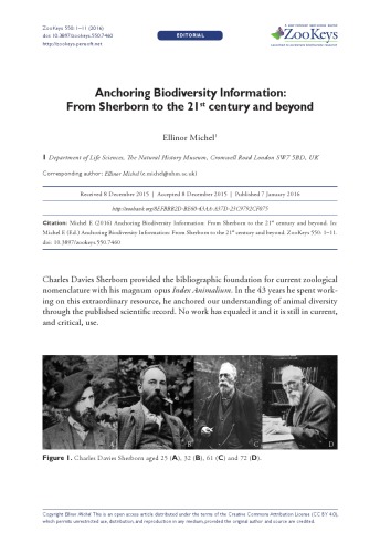 Anchoring Biodiversity Information From Sherborn To The 21st Century And Beyond Sherborn