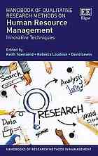 Handbook Of Qualitative Research Methods On Human Resource Management Innovative Techniques Lewin