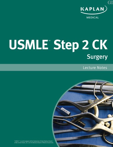 Usmle Step 2 Ck Surgery Lecture Notes Ebook Kaplan Inc