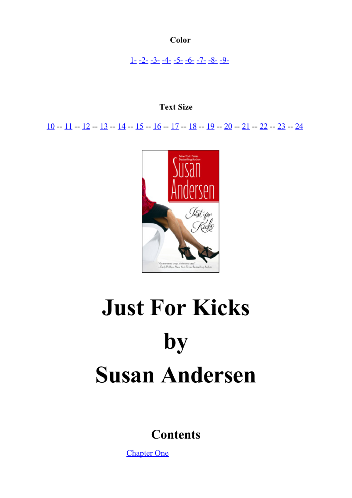 Just For Kicks Andersen Susan