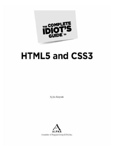 The Complete Idiots Guide To Html5 And Css3 Kraynak Joe