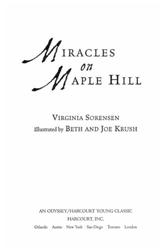 Miracles On Maple Hill Sorensen Virginia