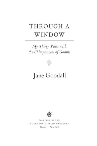 Through A Window My Thirty Years With The Chimpanzees Of Gombe Goodall Jane