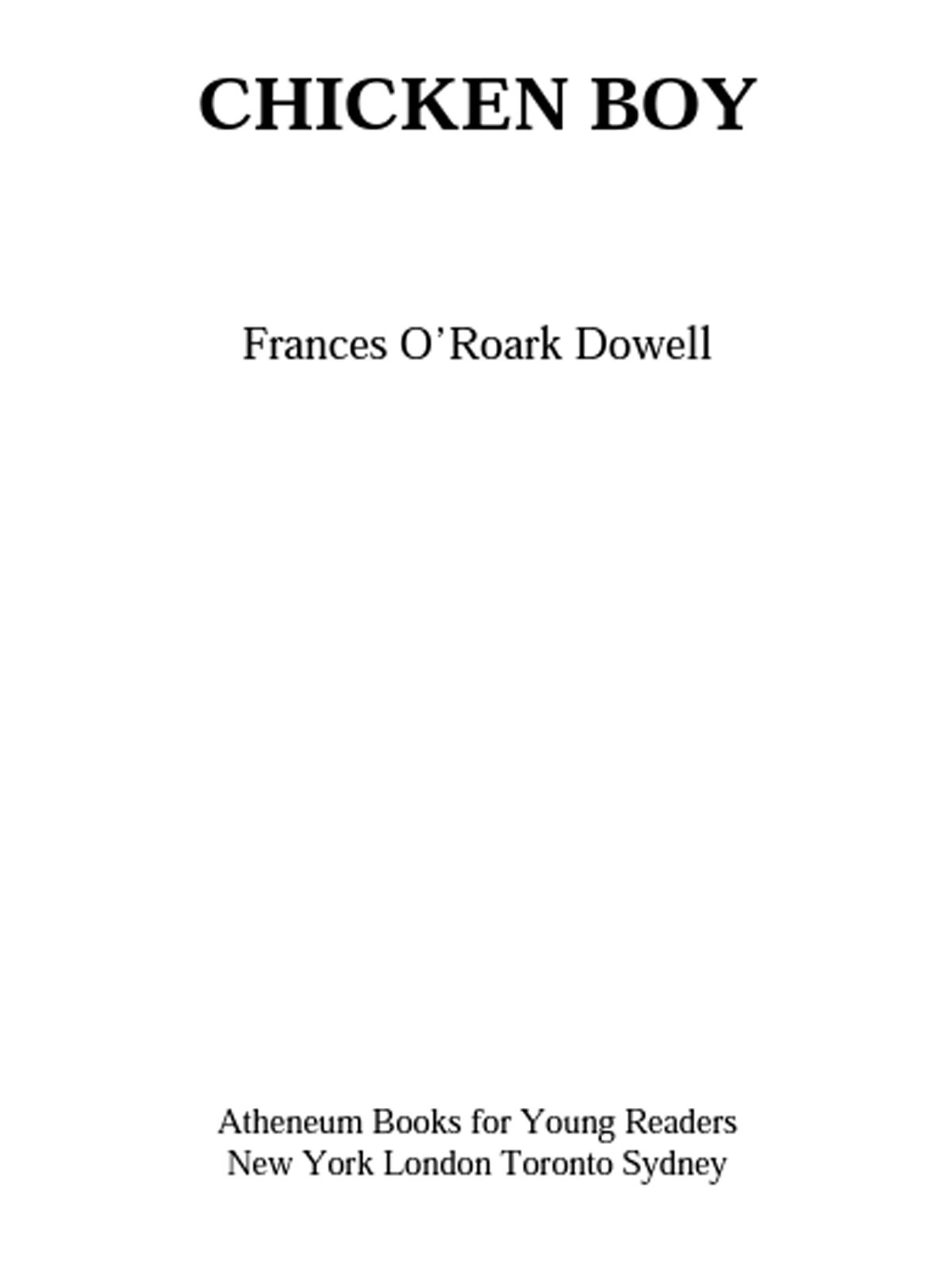Chicken Boy Frances Oroark Dowell
