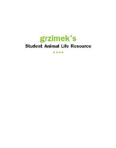 Mammals Grzimeks Student Animal Life Resource Volumes 1 To 4 Melissa C Mcdade