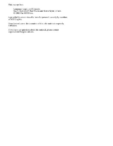 Language Logic And Concepts Jackendoff Et Al Eds