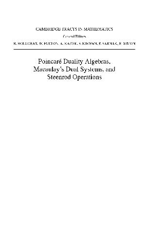 Poincare Duality Algebras Macaulays Dual Systems And Steenrod Operations Meyer D