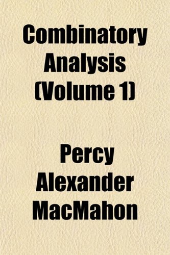 Combinatory Analysis Percy Alexander Macmahon