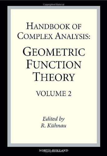 Handbook Of Complex Analysis Geometric Function Theory Reiner Kuhnau