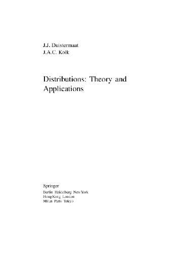 Distributions Theory And Applications Book Draft Duistermaat
